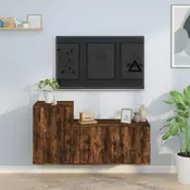 Vidaxl vidaXL Komplet 2 TV omaric, dimljen hrast, material na osnovi lesa
