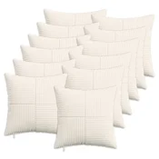 vidaXL Prevleka za blazino 12 pcs ALMELO Krem 40 x 40 cm korduroy