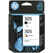 Komplet 2 kartuš HP 305/6ZD17AE/Deskjet 2300, 2320, 2700, 2720, 2730, 4100, 4134, 4120 - črna, barvna