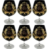 PompA¶A¶s by Casa Padrino luxury cognac glass set black/gold A 9 x H. 14.5 cm - Cognac glasses with 24 carat gold plating - Pompous glasses designed by Harald GlA¶A¶ckler