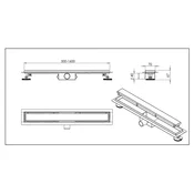 shumee Linearni odtok Basic Decor Inox z dekorativno ploščo Moon, 70 cm