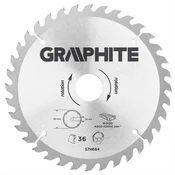 slomart List krožne žage GRAPHITE, vidia, 185 x 30 mm, 36 zob