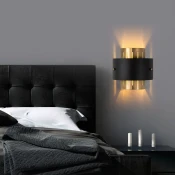 Opviq Zidna lampa Noctra-15351, 24x25x15cm, IP20, Zlatno-crna boje