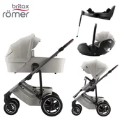 britax römer otroški voziček 4v1 smile™ 5z lux linen grey + baby-safe™ pro + isofix baza vario™ 5z