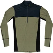Devold Lauparen Merino 190 majica z zadrgo in ovratnikom, črna/lišajev/črna (XXL)