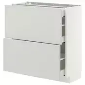 METOD / MAXIMERA Pod.ormaric i 2fronta/3fioke, bela/Aspudden svetlosiva, 80x37 cm