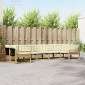 Set vanjskih sofa s jastukom 7 pcs Bijela i krem