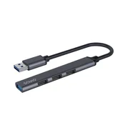 SAVIO SAVIO Hub AK-70 USB-A - 4-v-1 s 3 x USB-A 2.0, 1 x USB-A 3.1, hitrost prenosa do 5 Gbps, 2 leti garancije