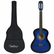 Greatstore Klasična kitara za začetnike s torbo modra 3/4 36