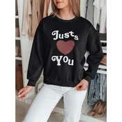 Bluza damska oversize z nadrukiem JUST LOVE YOU czarna Dstreet