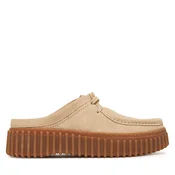 Clarks za ženske. 26181197 Torhill bež usnjeni cokli (39), 3 do 5 cm, Semiš, Čipke, Priložnostno