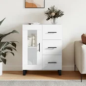 Vidaxl vidaXL Omarica, bela, sijajna, 69,5 x 34 x 90 cm, material na osnovi lesa