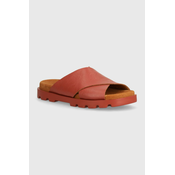 Usnjeni natikači Camper Brutus Sandal ženski, roza barva, K201321-018