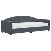 Vidaxl Dnevna postelja z vzmetnico temno siva 90x190 cm žamet