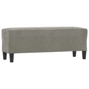 Vidaxl Klop svetlo siva 100x35x41 cm žamet