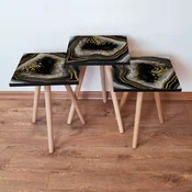 Hanah Home Set klub stocica 3Shp119, 3 komada, Tirkizna