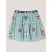 Monsoon Children Suknja za devojcice Mesh Heart, Zelena