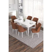 Hanah Home Set Trpezarijski sto i 6 stolica Eva, Terakota