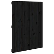 Vidaxl Stensko posteljno vzglavje črno 82,5x3x110 cm trdna borovina