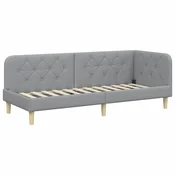 Vidaxl Kotna postelja Svetlo siva 80 x 200 cm blago