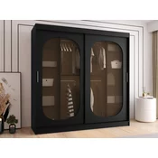 Garderobna omara Hartford 521 (Črna) Črna, 200x200x62cm, Vrata omare: Drsna