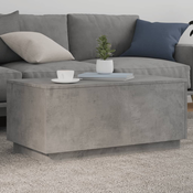 Stolic za kavu s LED svjetlima siva boja betona 90 x 50 x 40 cm