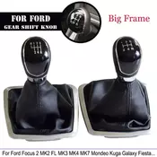 Gear Manual Shift Stick Lever Knob With Gaitor Boot Cover For Ford Focus 2 MK2 FL C-MAX 2006-2011 MK3 MK4 MK7 Galaxy ABS Plastic