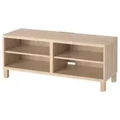 BESTA TV stalaža, belo b. im. hrastovine, 120x40x48 cm