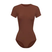 cfab Bodi Crew Neck T-Shirt Bodysuit rjava