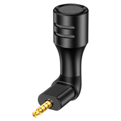 AVIZAR Mini stereo mikrofon s 3,5-mm prikljuckom, zmanjšanje hrupa in izjemno kompakten - ČRN, (20731592)