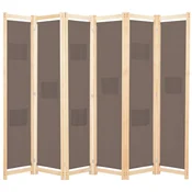 Vidaxl Paravan 6-delni 240x170x4 cm rjavo blago