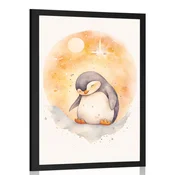 Plakat zasanjani pingvinček - 30x45 black
