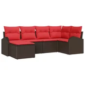 Set sofe s jastukom s pohranom 6 pcs Smeda i crvena poliratan