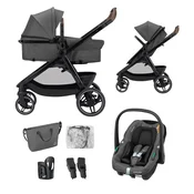 Maxi-Cosi kolica 3u1 Zelia S Trio 2 + košara + autosjedalica - Dark Grey