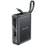 AWEI AWEI POWERBANK Z VGRAJENIM KABLOM 10000MAH ZA TELEFONE S HITRIM POLNJENJEM 30W, (5000008756)