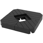 OUTSUNNY Komplet 4 uteži za nosilce senčnika z ročico, podstavek za vrtni senčnik iz HDPE z lesenim učinkom, polnilno z 60 kg vode ali 80 kg peska, 80x80x13cm, črna