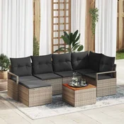 Sjedeća garnitura za vrt 7 kom. Siva poliratan 232 x 122 x 69 cm
