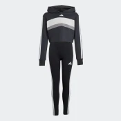 ADIDAS SPORTSWEAR Športna trenirka temno siva/črna/bela