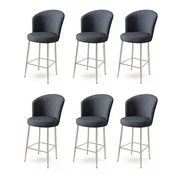 Hanah Home Set barskih stolica Fora, 6 komada, Antracit