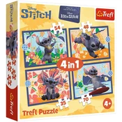 Disney: Stitchove počitnice 4 v 1 sestavljanka - Trefl