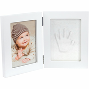Happy Hands Double Frame set za odtis dojenčkovih dlani in stopal White