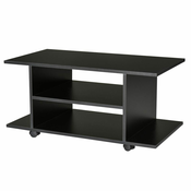 HOMCOM Moderno oblikovana lesena TV omarica s kolesi, 80 × 40 × 40 cm črna