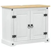 Vidaxl Omarica za umivalnik Bela 73 x 33 x 60 cm Masivno borovo les