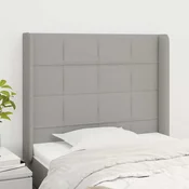 vidaXL Vzglavje z ušesi svetlo sivo 83x16x118/128 cm blago
