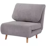 Homestar Sofa postelja nastavljiv zložljiv stol 82x89x83 cm svetlo siva