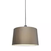 Sodobna viseča svetilka črna z odtenkom 45 cm taupe - Combi 1