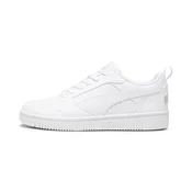 PUMA Rebound V6 Low Sneakers, Shoes, White/Cool Light Gray, 35.5