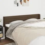 Vidaxl vidaXL Vzglavje s krilci temno rjavo 183x16x78/88 cm blago