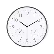 Nedis CLWA4226BK - Zidni sat sa termometrom i higrometrom, precnika 30,5 cm, 1xAA, crne boje