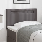 vidaXL Prešito vzglavje Enostavnega Designa Sivo 90 cm Iz umetnega usnja